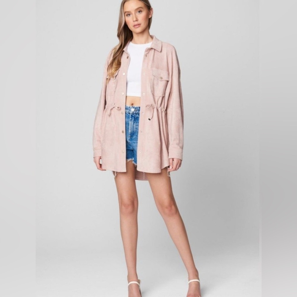 NEW Blank NYC Think Pretty Pink Shacket size Medium